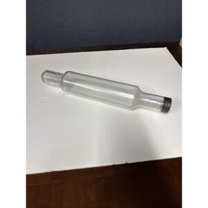 Antique Glass 15" Rolling Pin with original metal end cap